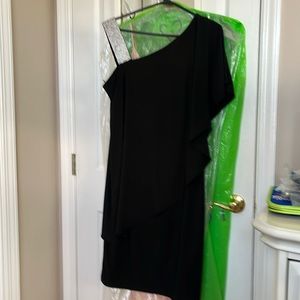 Black, sequenced shoulder dress cocktail style